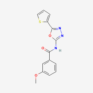 3-methoxy-N-(5-thiophen-2-yl-1,3,4-oxadiazol-2-yl)benzamide