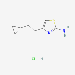 molecular formula C8H13ClN2S B2523004 4-(2-Cyclopropylethyl)-1,3-thiazol-2-amine;hydrochloride CAS No. 2490402-32-7