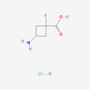 molecular formula C5H9ClFNO2 B2523007 3-Amino-1-fluorocyclobutane-1-carboxylic acid;hydrochloride CAS No. 2243509-09-1