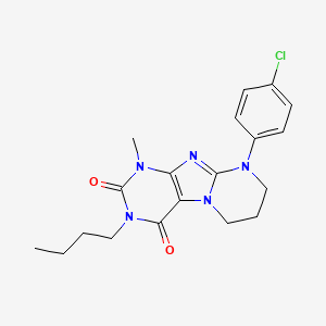 molecular formula C19H22ClN5O2 B2523013 3-丁基-9-(4-氯苯基)-1-甲基-7,8-二氢-6H-嘌呤[7,8-a]嘧啶-2,4-二酮 CAS No. 873076-68-7