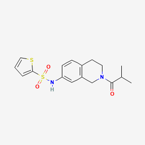 molecular formula C17H20N2O3S2 B2523016 N-(2-isobutyryl-1,2,3,4-tetrahydroisoquinolin-7-yl)thiophene-2-sulfonamide CAS No. 955695-12-2