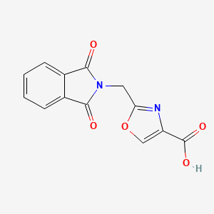 molecular formula C13H8N2O5 B2523018 2-((1,3-Dioxoisoindolin-2-yl)methyl)oxazole-4-carboxylic acid CAS No. 867340-26-9