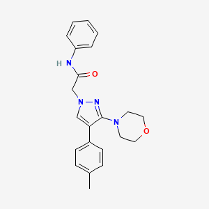 molecular formula C22H24N4O2 B2523021 2-(3-morpholino-4-(p-tolyl)-1H-pyrazol-1-yl)-N-phenylacetamide CAS No. 1286699-40-8