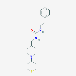 1-phenethyl-3-((1-(tetrahydro-2H-thiopyran-4-yl)piperidin-4-yl)methyl)urea