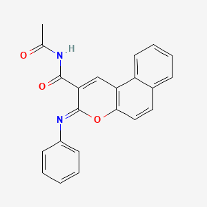molecular formula C22H16N2O3 B2523039 (Z)-N-acetyl-3-(phenylimino)-3H-benzo[f]chromene-2-carboxamide CAS No. 361159-84-4
