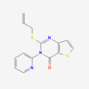 molecular formula C14H11N3OS2 B2523043 2-(烯丙基硫代)-3-(2-吡啶基)噻吩并[3,2-d]嘧啶-4(3H)-酮 CAS No. 338780-25-9