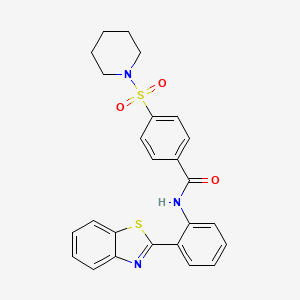 molecular formula C25H23N3O3S2 B2523044 N-(2-(benzo[d]thiazol-2-yl)phenyl)-4-(piperidin-1-ylsulfonyl)benzamide CAS No. 307509-51-9