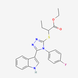 ethyl 2-{[4-(4-fluorophenyl)-5-(1H-indol-3-yl)-4H-1,2,4-triazol-3-yl]sulfanyl}butanoate