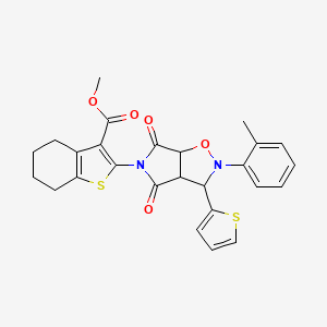 methyl 2-(4,6-dioxo-3-(thiophen-2-yl)-2-(o-tolyl)tetrahydro-2H-pyrrolo[3,4-d]isoxazol-5(3H)-yl)-4,5,6,7-tetrahydrobenzo[b]thiophene-3-carboxylate