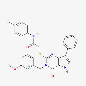 N-(3,4-dimethylphenyl)-2-{[3-(3-methoxybenzyl)-4-oxo-7-phenyl-4,5-dihydro-3H-pyrrolo[3,2-d]pyrimidin-2-yl]sulfanyl}acetamide