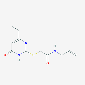 molecular formula C11H15N3O2S B2523055 N-allyl-2-((4-ethyl-6-oxo-1,6-dihydropyrimidin-2-yl)thio)acetamide CAS No. 899948-31-3