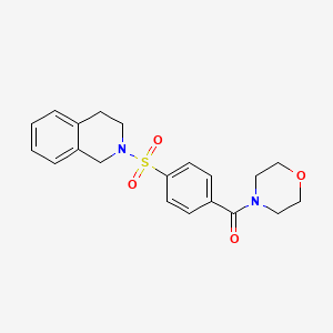 molecular formula C20H22N2O4S B2523059 (4-((3,4-dihydroisoquinolin-2(1H)-yl)sulfonyl)phenyl)(morpholino)methanone CAS No. 391876-82-7