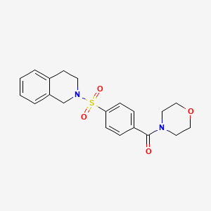 molecular formula C20H22N2O4S B2523059 (4-((3,4-dihydroisoquinolin-2(1H)-yl)sulfonyl)phényl)(morpholino)méthanone CAS No. 391876-82-7