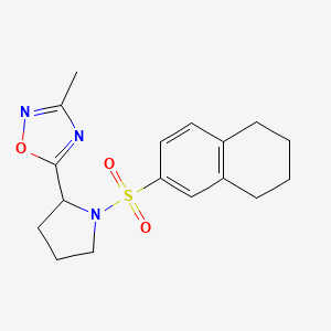 3-Methyl-5-(1-((5,6,7,8-tetrahydronaphthalen-2-yl)sulfonyl)pyrrolidin-2-yl)-1,2,4-oxadiazole