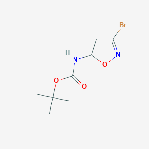 molecular formula C8H13BrN2O3 B2523065 tert-Butyl-N-(3-Brom-4,5-dihydro-1,2-oxazol-5-yl)carbamat CAS No. 2089445-52-1