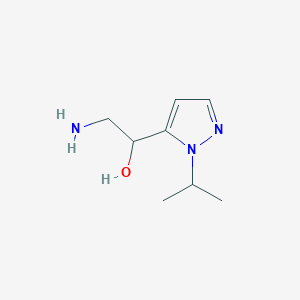 molecular formula C8H15N3O B2523066 2-Amino-1-(2-propan-2-ylpyrazol-3-yl)ethanol CAS No. 1516637-47-0