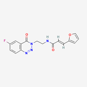 molecular formula C16H13FN4O3 B2523068 (E)-N-(2-(6-氟-4-氧代苯并[d][1,2,3]三嗪-3(4H)-基)乙基)-3-(呋喃-2-基)丙烯酰胺 CAS No. 1904632-84-3