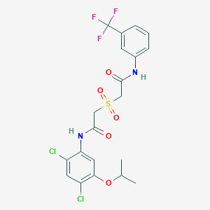 2-{[2-(2,4-dichloro-5-isopropoxyanilino)-2-oxoethyl]sulfonyl}-N-[3-(trifluoromethyl)phenyl]acetamide