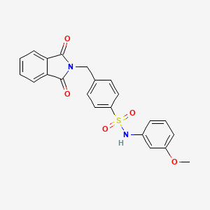 molecular formula C22H18N2O5S B2523073 4-((1,3-dioxoisoindolin-2-yl)methyl)-N-(3-methoxyphenyl)benzenesulfonamide CAS No. 955298-68-7