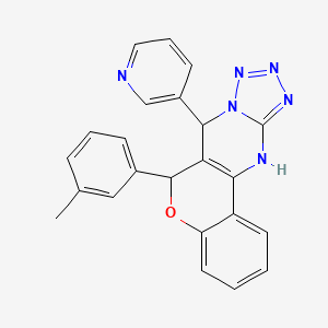 molecular formula C23H18N6O B2523085 7-(pyridin-3-yl)-6-(m-tolyl)-7,12-dihydro-6H-chromeno[4,3-d]tetrazolo[1,5-a]pyrimidine CAS No. 923201-91-6