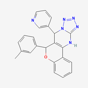 molecular formula C23H18N6O B2523085 7-(ピリジン-3-イル)-6-(m-トリル)-7,12-ジヒドロ-6H-クロメノ[4,3-d]テトラゾロ[1,5-a]ピリミジン CAS No. 923201-91-6