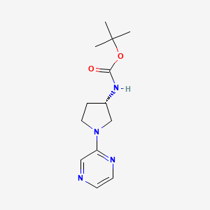 molecular formula C13H20N4O2 B2523088 tert-Butyl N-[(3S)-1-(pyrazin-2-yl)pyrrolidin-3-yl]carbamate CAS No. 1365936-65-7