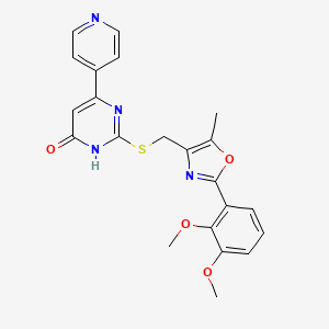 molecular formula C22H20N4O4S B2523091 2-(((2-(2,3-Dimethoxyphenyl)-5-methyloxazol-4-yl)methyl)thio)-6-(pyridin-4-yl)pyrimidin-4-ol CAS No. 1040635-96-8