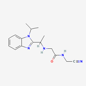 molecular formula C16H21N5O B2523094 N-(Cyanomethyl)-2-[1-(1-propan-2-ylbenzimidazol-2-yl)ethylamino]acetamide CAS No. 1645443-13-5