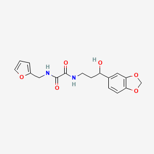 molecular formula C17H18N2O6 B2523099 N1-(3-(苯并[d][1,3]二氧杂环-5-基)-3-羟基丙基)-N2-(呋喃-2-基甲基)草酰胺 CAS No. 2034518-03-9