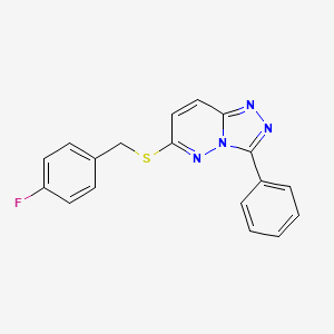 molecular formula C18H13FN4S B2523112 6-((4-Fluorobenzyl)thio)-3-phenyl-[1,2,4]triazolo[4,3-b]pyridazine CAS No. 852372-84-0