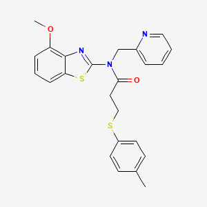 molecular formula C24H23N3O2S2 B2523113 N-(4-甲氧基苯并[d]噻唑-2-基)-N-(吡啶-2-基甲基)-3-(对甲苯硫基)丙酰胺 CAS No. 886900-69-2