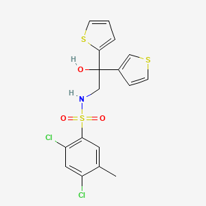 molecular formula C17H15Cl2NO3S3 B2523114 2,4-dichloro-N-(2-hydroxy-2-(thiophen-2-yl)-2-(thiophen-3-yl)ethyl)-5-methylbenzenesulfonamide CAS No. 2034237-81-3