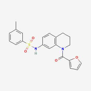 molecular formula C21H20N2O4S B2523116 N-[1-(furan-2-carbonyl)-3,4-dihydro-2H-quinolin-7-yl]-3-methylbenzenesulfonamide CAS No. 946220-20-8