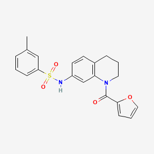 molecular formula C21H20N2O4S B2523116 N-[1-(furan-2-carbonyl)-1,2,3,4-tétrahydroquinolin-7-yl]-3-méthylbenzène-1-sulfonamide CAS No. 946220-20-8