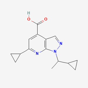 6-cyclopropyl-1-(1-cyclopropylethyl)-1H-pyrazolo[3,4-b]pyridine-4-carboxylic acid