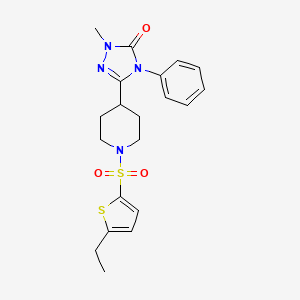 molecular formula C20H24N4O3S2 B2523122 3-(1-((5-ethylthiophen-2-yl)sulfonyl)piperidin-4-yl)-1-methyl-4-phenyl-1H-1,2,4-triazol-5(4H)-one CAS No. 1421459-79-1
