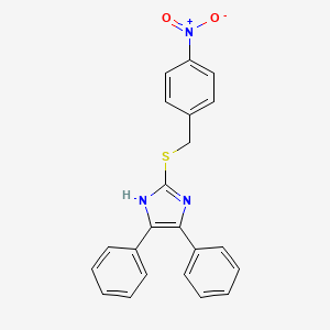 molecular formula C22H17N3O2S B2523124 2-[(4-nitrobenzyl)sulfanyl]-4,5-diphenyl-1H-imidazole CAS No. 328281-63-6