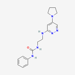 1-Phenyl-3-(2-((5-(pyrrolidin-1-yl)pyridazin-3-yl)amino)ethyl)urea