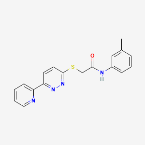 molecular formula C18H16N4OS B2523135 2-((6-(pyridin-2-yl)pyridazin-3-yl)thio)-N-(m-tolyl)acetamide CAS No. 892438-19-6