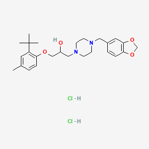 molecular formula C26H38Cl2N2O4 B2523137 1-(4-(Benzo[d][1,3]dioxol-5-ylmethyl)piperazin-1-yl)-3-(2-(tert-butyl)-4-methylphenoxy)propan-2-ol dihydrochloride CAS No. 1052403-83-4