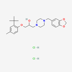 molecular formula C26H38Cl2N2O4 B2523137 1-(4-(苯并[d][1,3]二氧杂环-5-基甲基)哌嗪-1-基)-3-(2-(叔丁基)-4-甲基苯氧基)丙烷-2-醇二盐酸盐 CAS No. 1052403-83-4