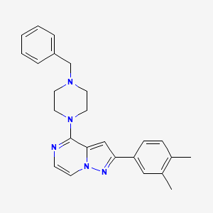 molecular formula C25H27N5 B2523140 4-(4-苄基哌嗪-1-基)-2-(3,4-二甲苯基)吡唑并[1,5-a]哒嗪 CAS No. 1111295-61-4