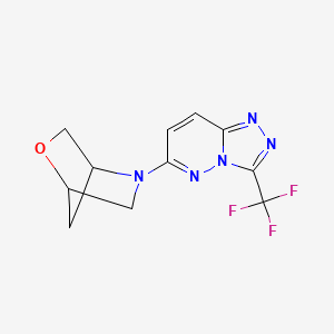 molecular formula C11H10F3N5O B2523141 5-[3-(Trifluoromethyl)-[1,2,4]triazolo[4,3-b]pyridazin-6-yl]-2-oxa-5-azabicyclo[2.2.1]heptane CAS No. 2034464-86-1