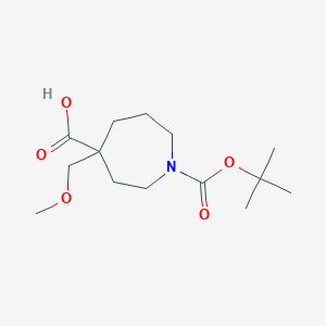 molecular formula C14H25NO5 B2523143 1-(tert-Butoxycarbonyl)-4-(methoxymethyl)azepane-4-carboxylic acid CAS No. 2241144-70-5