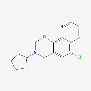 molecular formula C16H17ClN2O B2523146 6-chloro-3-cyclopentyl-3,4-dihydro-2H-[1,3]oxazino[5,6-h]quinoline CAS No. 438486-33-0