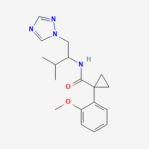 1-(2-methoxyphenyl)-N-(3-methyl-1-(1H-1,2,4-triazol-1-yl)butan-2-yl)cyclopropanecarboxamide