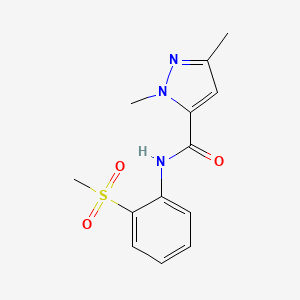 molecular formula C13H15N3O3S B2523150 1,3-dimethyl-N-(2-(methylsulfonyl)phenyl)-1H-pyrazole-5-carboxamide CAS No. 1013798-44-1