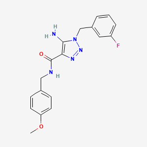 molecular formula C18H18FN5O2 B2523152 5-amino-1-(3-fluorobenzyl)-N-(4-methoxybenzyl)-1H-1,2,3-triazole-4-carboxamide CAS No. 899981-71-6