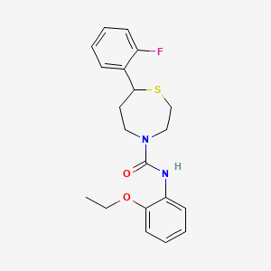 molecular formula C20H23FN2O2S B2523155 N-(2-ethoxyphenyl)-7-(2-fluorophenyl)-1,4-thiazepane-4-carboxamide CAS No. 1705100-85-1
