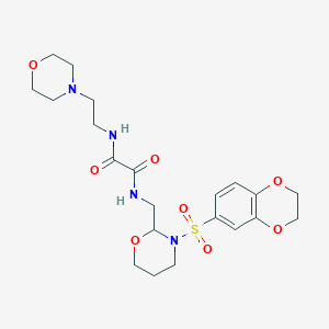 molecular formula C21H30N4O8S B2523161 N1-((3-((2,3-dihydrobenzo[b][1,4]dioxin-6-yl)sulfonyl)-1,3-oxazinan-2-yl)methyl)-N2-(2-morpholinoethyl)oxalamide CAS No. 872881-53-3